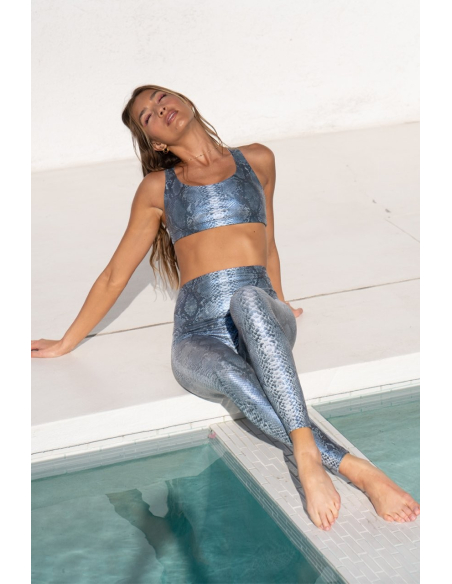 Legging Taille Haute "Snake- Blue Mamba" - Onzie