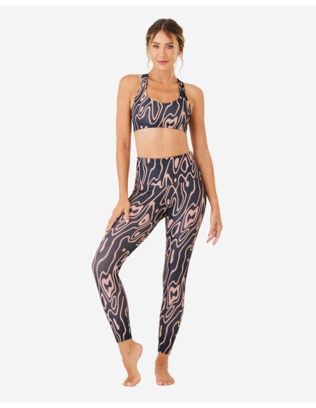 Legging de yoga roads - Noir / Rose