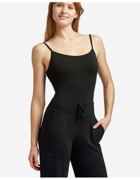 Pantalon droit avec poches et liens chevilles - Noir