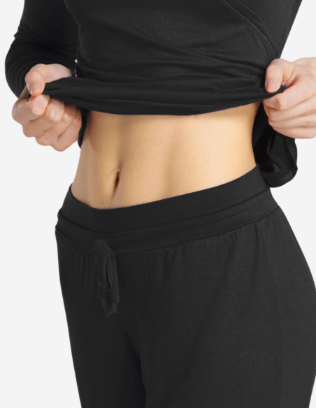 Pantacourt fluide en bambou - Noir