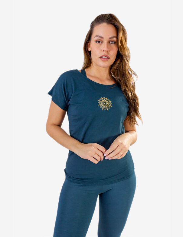 T-shirt de yoga - vert foncé  - viscose