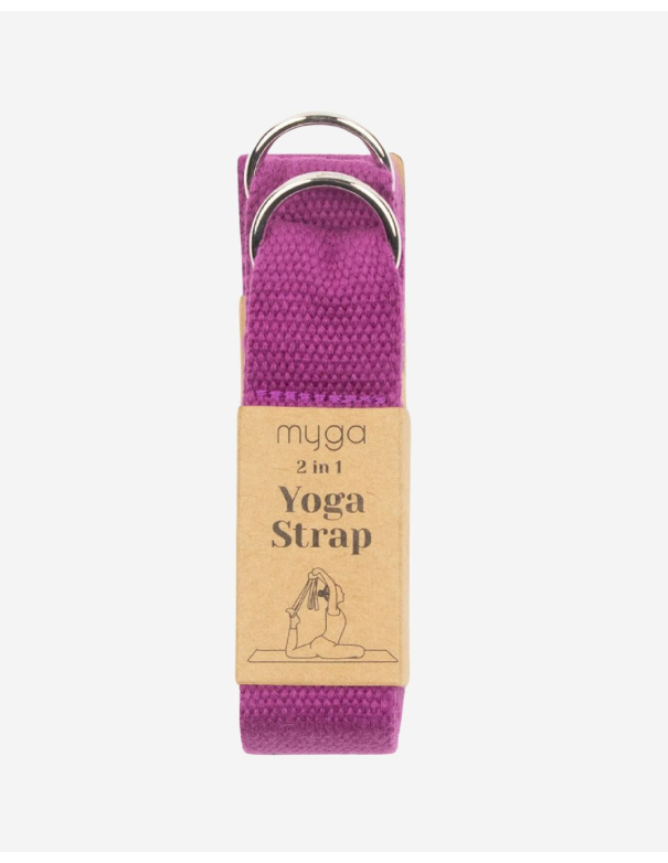 Sangle de yoga en coton - Fushia - Myga