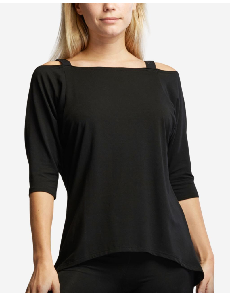 Top chauve-souris manches 3/4 - Noir