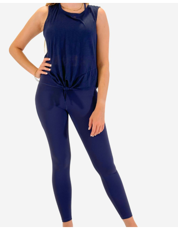 legging bleu ensemble de yoga